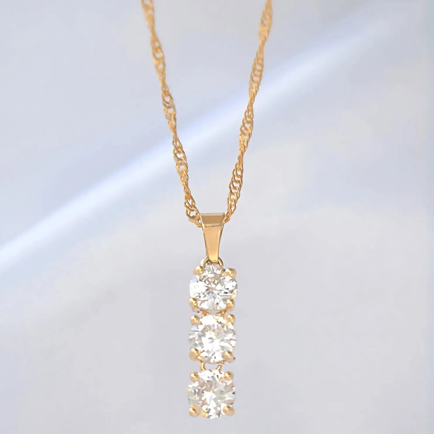 Zirkonia Tropf Halskette- 24k - Pearlsey