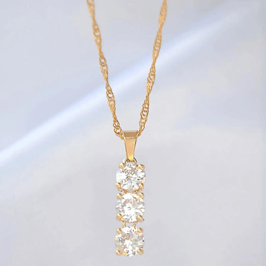 Zirkonia Tropf Halskette- 24k - Pearlsey