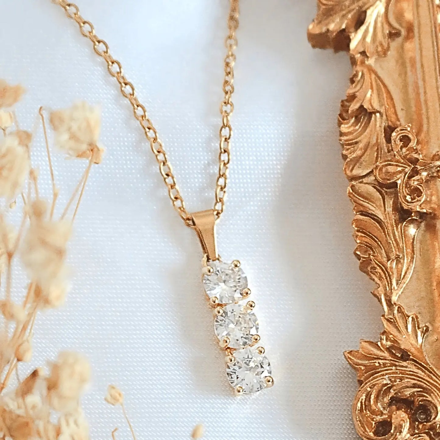 Zirkonia Tropf Halskette- 24k - Pearlsey