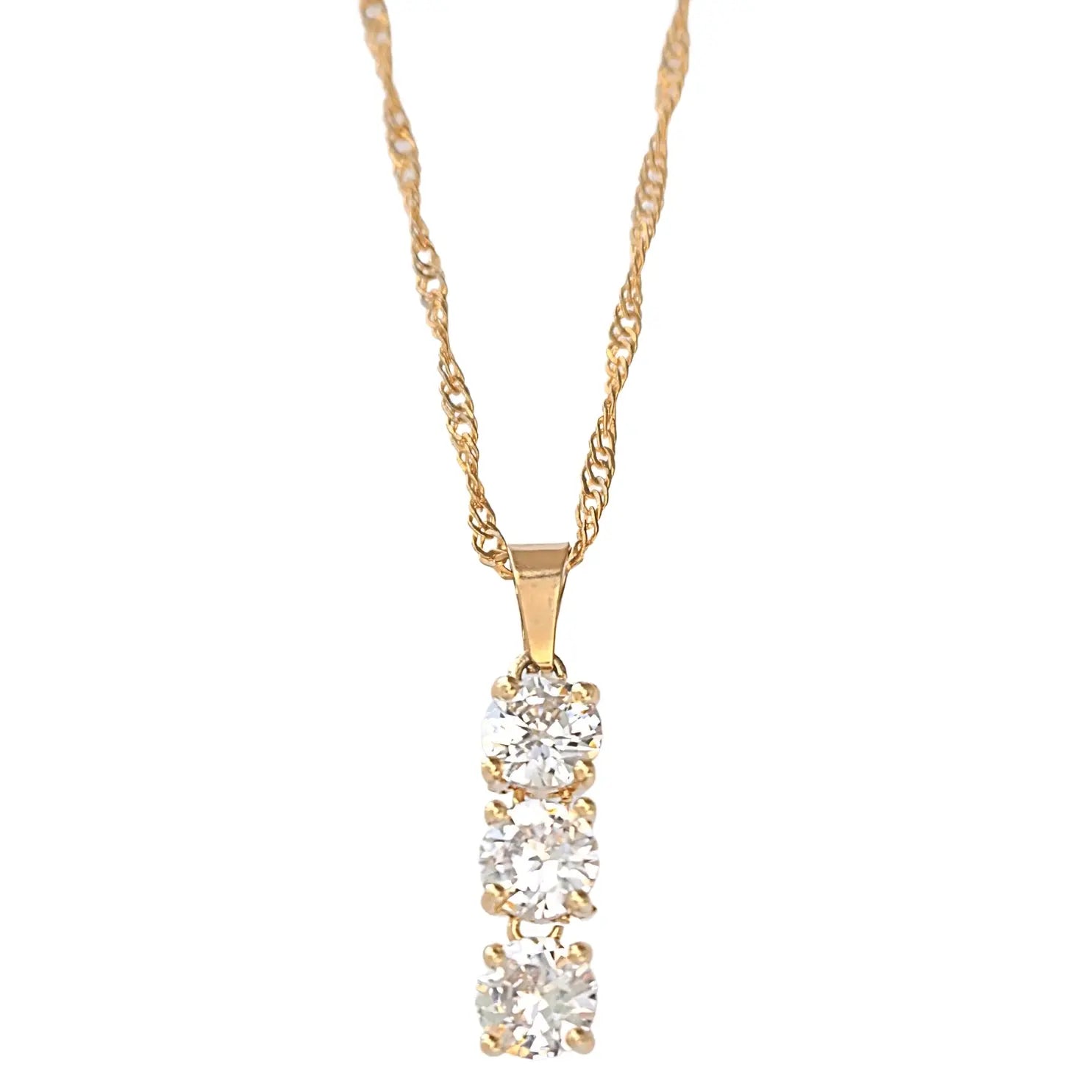 Zirkonia Tropf Halskette- 24k - Pearlsey