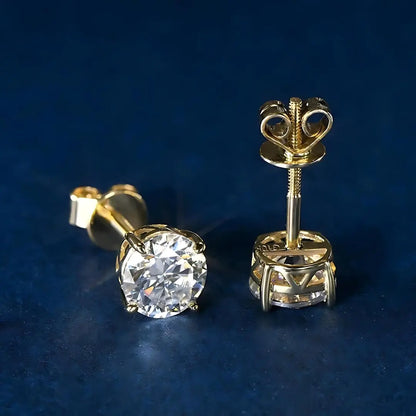 10 Karat Vollgold Stecker-Ohrringe mit 3mm-8mm Diamant - Pearlsey