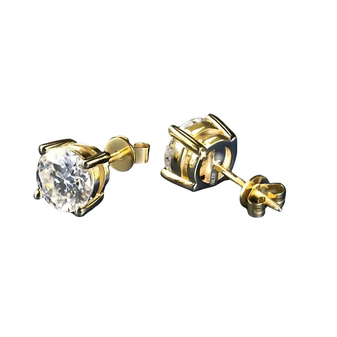 10 Karat Vollgold Stecker-Ohrringe mit 3mm-8mm Diamant - Pearlsey