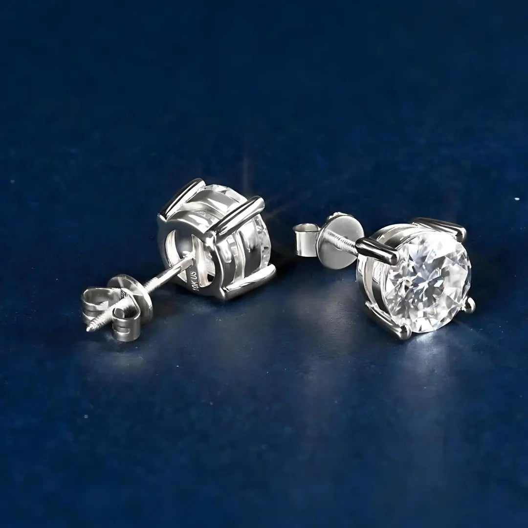 10 Karat Vollgold Stecker-Ohrringe mit 3mm-8mm Diamant - Pearlsey