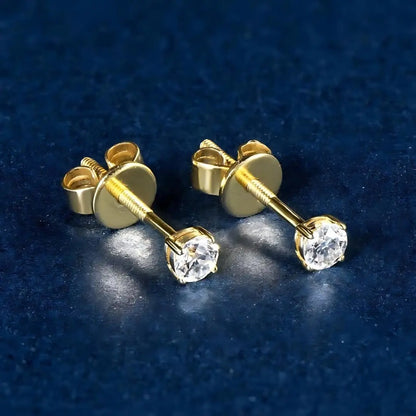 10 Karat Vollgold Stecker-Ohrringe mit 3mm-8mm Diamant - Pearlsey