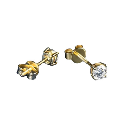 10 Karat Vollgold Stecker-Ohrringe mit 3mm-8mm Diamant - Pearlsey