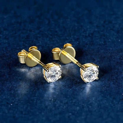 10 Karat Vollgold Stecker-Ohrringe mit 3mm-8mm Diamant - Pearlsey