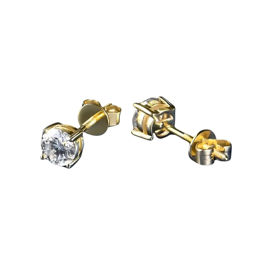 10 Karat Vollgold Stecker-Ohrringe mit 3mm-8mm Diamant - Pearlsey