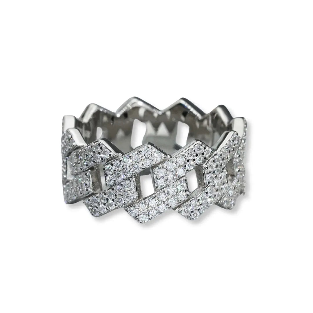 Cuban Link Moissanit Ring " Miami Billionaire" - Pearlsey