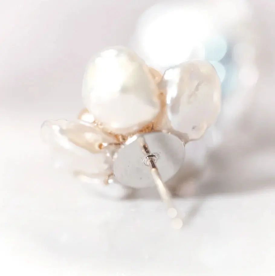 Keshi & Seed Pearl Flower Ohrringe - Pearlsey