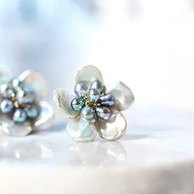 Keshi & Seed Pearl Flower Ohrringe - Pearlsey