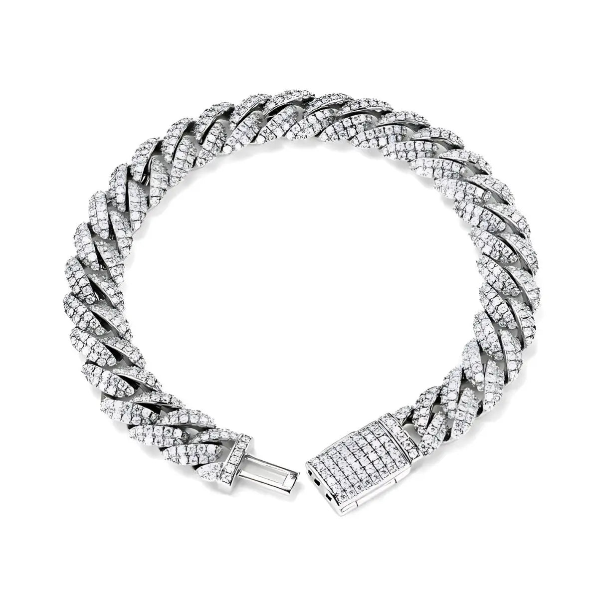 Moissanite Iced out Cuban Chain Armband "Miami Billionaire" - Pearlsey