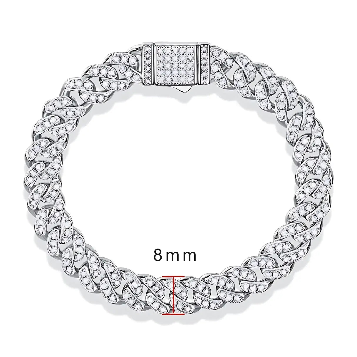 Moissanite Iced out Cuban Chain Armband "Miami Billionaire" - Pearlsey