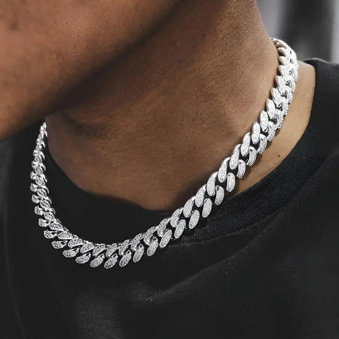 Moissanite Iced out Cuban Chain Halskette "Miami Millionaire" - Pearlsey