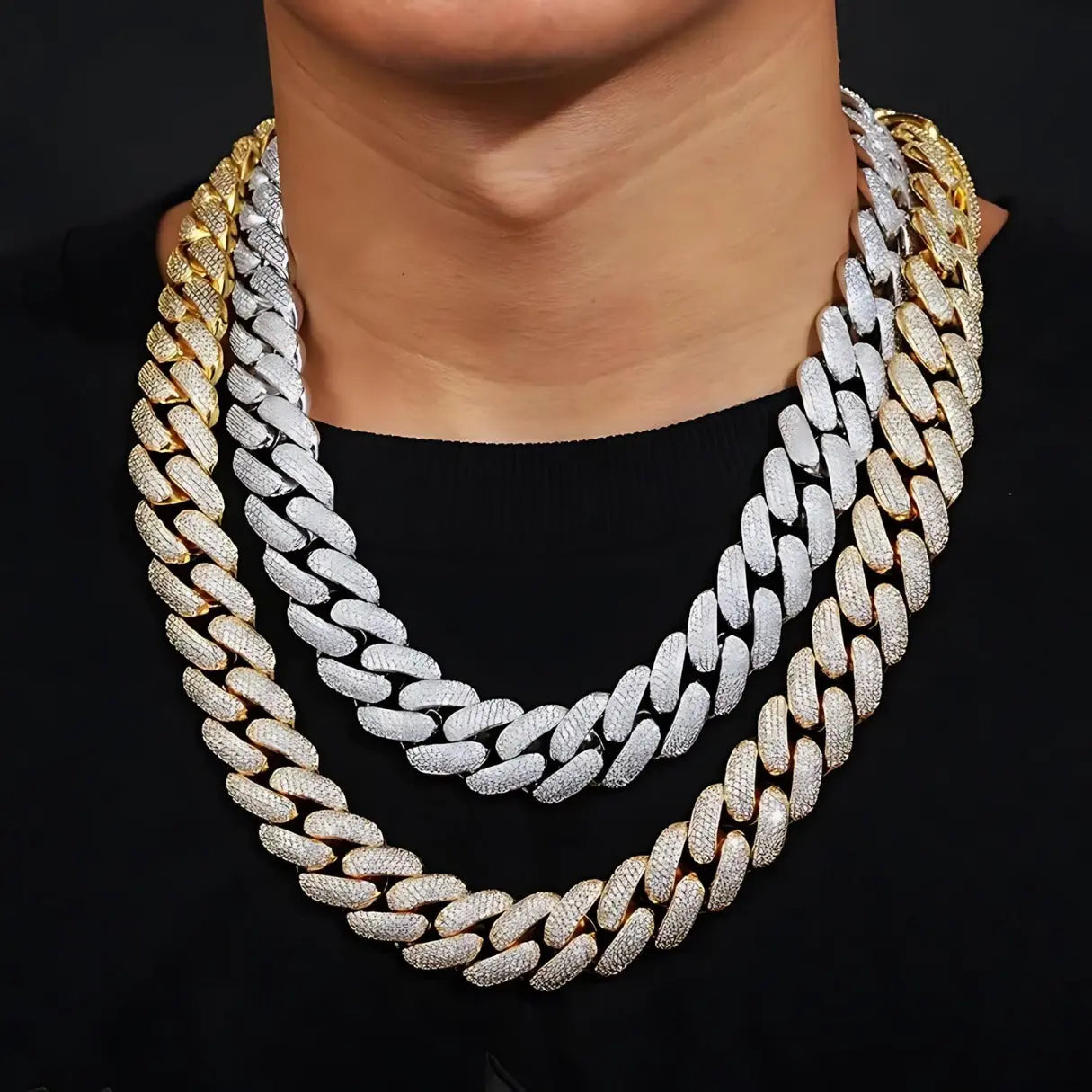 Moissanite Iced out Cuban Chain Halskette "Miami Millionaire" - Pearlsey