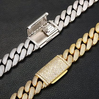 Moissanite Iced out Cuban Chain Halskette "Miami Millionaire" - Pearlsey